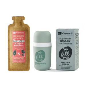 laSaponaria Zvýhodněná sada Aplikátor na roll-on deodorant + náplň Sunrise (40 ml) - tropická vůně manga & grapefruitu