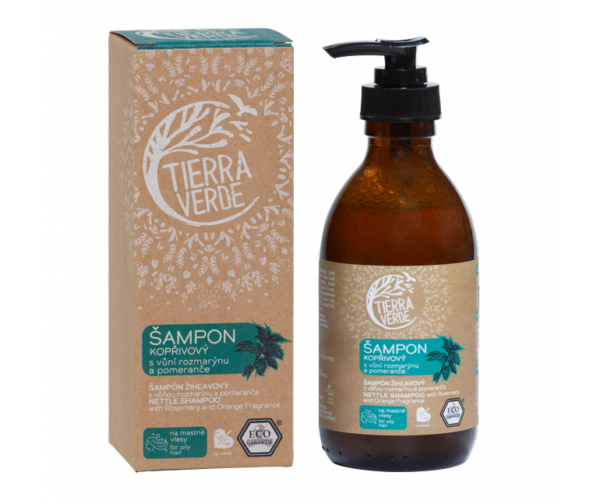 Tierra Verde Kopřivový šampon na mastné vlasy s rozmarýnem - 230 ml