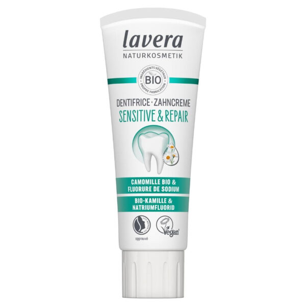 Lavera Zubní pasta pro citlivé zuby s fluoridem Sensitive & Repair BIO (75 ml) - pro citlivé zuby a dásně