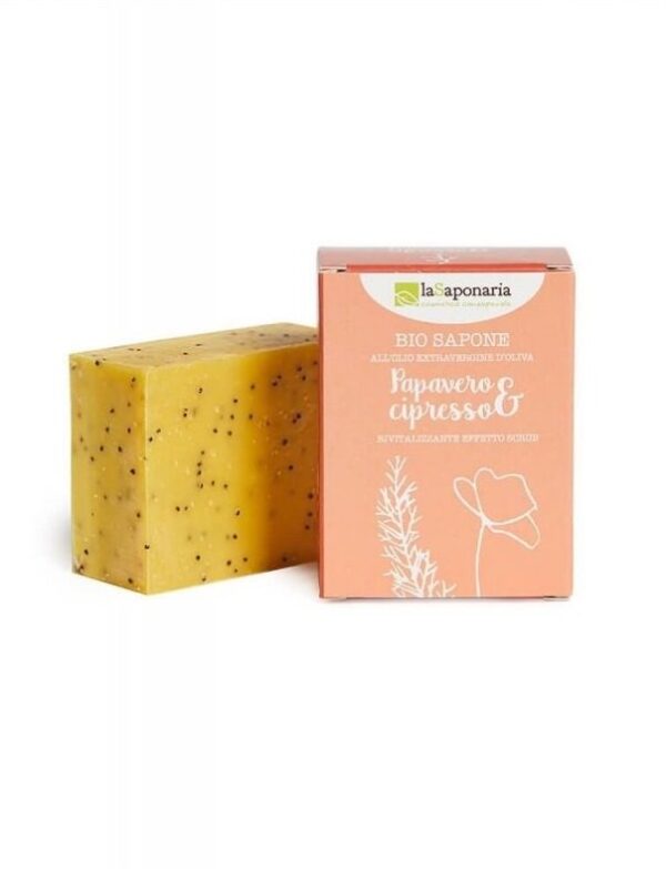 laSaponaria Tuhé olivové mýdlo BIO - Mák a cypřiš (100 g)