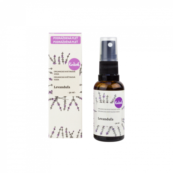 Kvitok Květová voda s rozprašovačem - levandule BIO (30 ml) - harmonizuje a zklidní