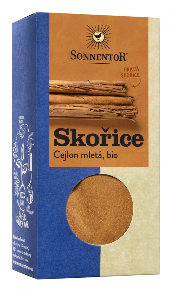 Sonnentor Skořice Cejlon BIO - mletá (40 g) - výraznější nasládlá chuť