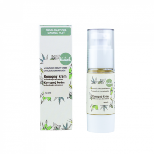 Kvitok Denní konopný krém pro mastnou pleť (30 ml) - s okurkovým extraktem