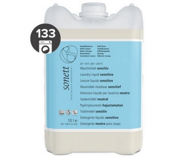 Sonett Univerzální tekutý prací gel na bílé i barevné prádlo Sensitive - 10 l