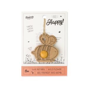 Blossombs Semínková bomba - Dárková dekorace "Bee happy" - Včelka (1 ks) - originální a praktický dárek v jednom