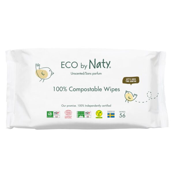 Eco by Naty Dětské vlhčené hygienické ubrousky - 56 ks - vhodné i pro velmi citlivou pokožku