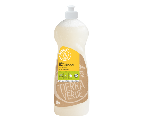 Tierra Verde Gel na nádobí s BIO citronovou silicí - 1 l