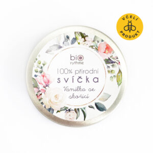 Biorythme Extravagantně přírodní svíčka - Vanilka se skořicí (70 g) - vůně vanilky, skořice a exotických květin