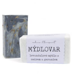 Mýdlovar Levandulové mýdlo s vůní gerania a cedru (60 g) - univerzální, vhodné i na vlasy