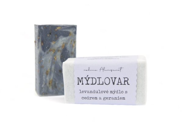 Mýdlovar Levandulové mýdlo s vůní gerania a cedru (60 g) - univerzální, vhodné i na vlasy