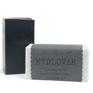 Mýdlovar Luxusní mýdlo s aktivním uhlím a tea tree - 120 g - pomůže problematické pokožce