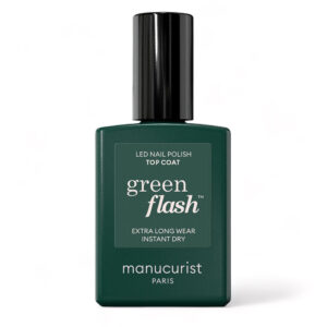 Manucurist Green Flash LED gel lak na nehty vrchní - Top Coat (15 ml) - 12-free a hema-free složení