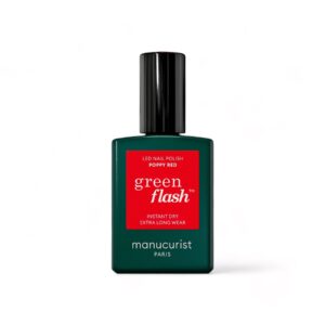 Manucurist Green Flash LED gel lak na nehty - Poppy Red (15 ml) - zářivá červená barva