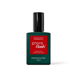 Manucurist Green Flash LED gel lak na nehty - Pomegranate (15 ml) - červená barva