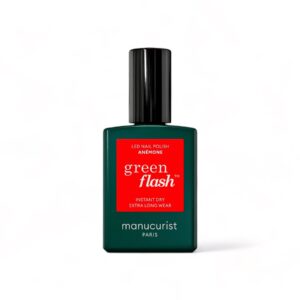 Manucurist Green Flash LED gel lak na nehty - Anemone (15 ml) - sytě červená sasanková barva