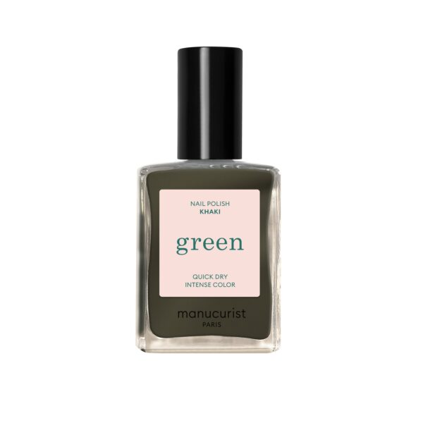 Manucurist Green schnoucí lak na nehty - Khaki (15 ml) - trendy zeleno-šedý odstín