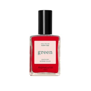 Manucurist Green schnoucí lak na nehty - Poppy Red (15 ml) - výrazná červeň vlčích máků