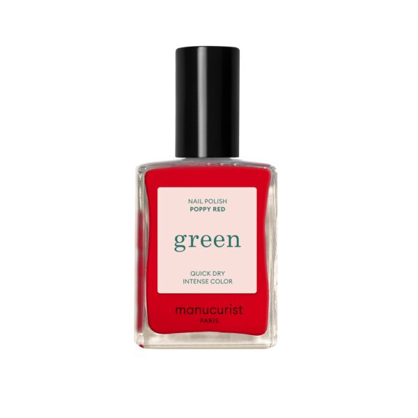 Manucurist Green schnoucí lak na nehty - Poppy Red (15 ml) - výrazná červeň vlčích máků