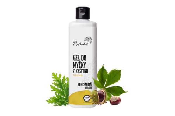 Natasha Gel do myčky z kaštanů Citronela - koncentrát - 500 ml - 33 mycích cyklů v 500 ml