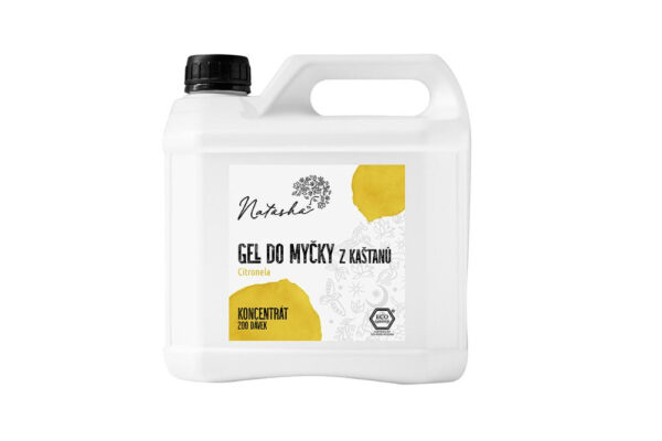 Natasha Gel do myčky z kaštanů Citronela - koncentrát - 3 l - 33 mycích cyklů v 500 ml