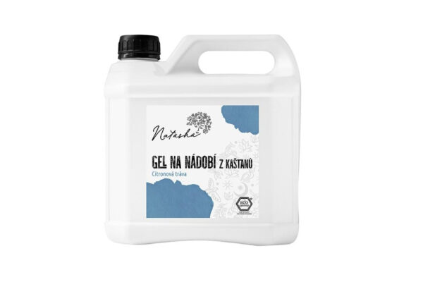 Natasha Gel na nádobí z kaštanů Citronová tráva - 3 l - bojovník s mastnotou šetrný k pokožce