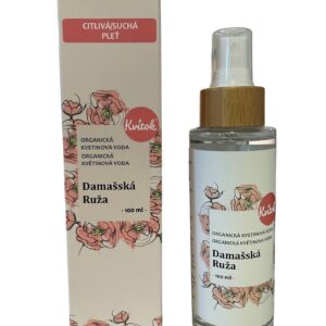 Kvitok Květová voda - damašská růže BIO - 100 ml - univerzální využití