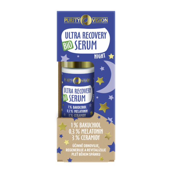 Purity Vision Noční pleťové sérum Ultra Recovery Night BIO (30 ml) - s bakuchiolem, melatoninem a ceramidy