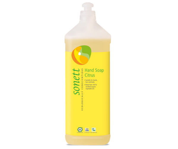 Sonett Tekuté mýdlo - citrus BIO - 1 l - pro vaše ruce, obličej i celé tělo
