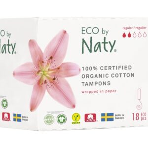 Eco by Naty Tampony Regular (18 ks) - 100% z biobavlny, 2 kapičky