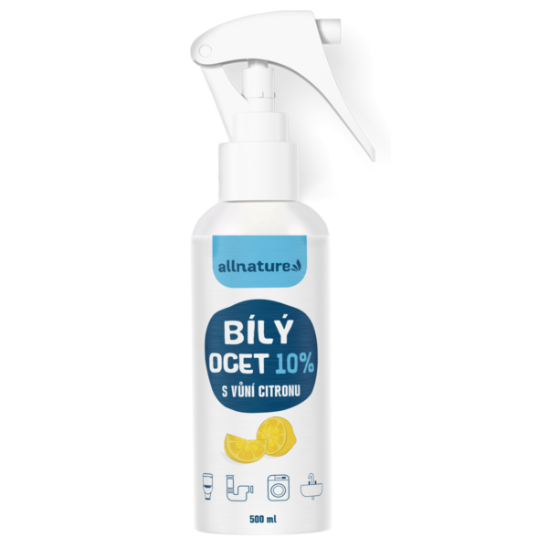 Allnature Bílý ocet sprej 10% s vůní citrónu (500 ml) - univerzální přírodní čistič
