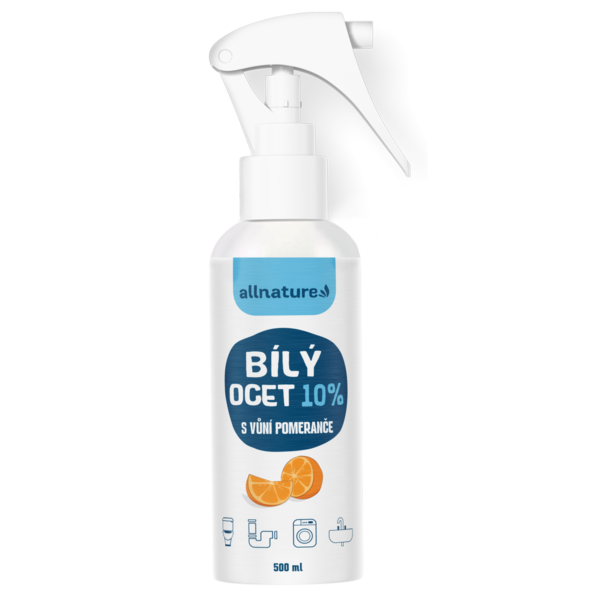 Allnature Bílý ocet sprej 10% s vůní pomeranče (500 ml) - univerzální přírodní čistič
