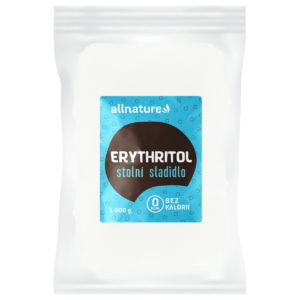 Allnature Erythritol 1 kg - pošk. obal - bez kalorií, slazení bez viny