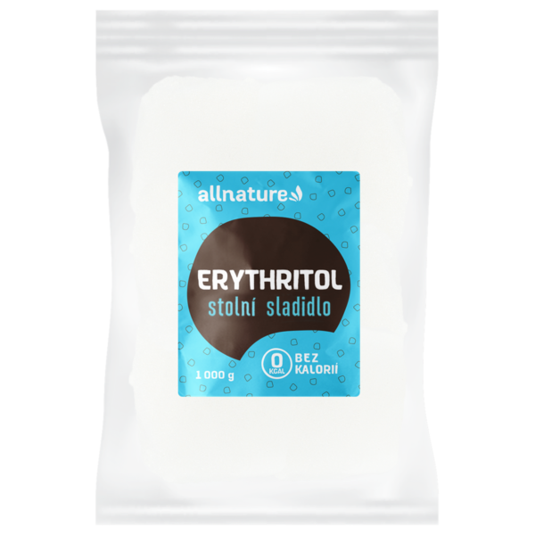 Allnature Erythritol 1 kg - pošk. obal - bez kalorií, slazení bez viny