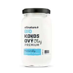 Allnature Kokosový olej panenský BIO - 1 l - ideální pro pokožku a péči o vlasy
