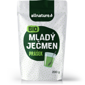 Allnature Mladý ječmen prášek BIO - 200 g - bohatý na vitamíny a minerály