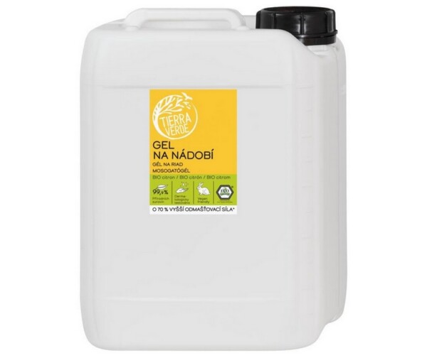 Tierra Verde Gel na nádobí s BIO citronovou silicí - 5 l
