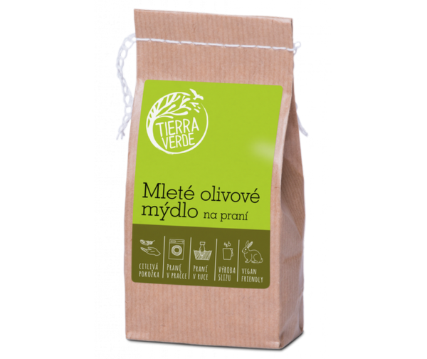 Tierra Verde Mleté olivové mýdlo na praní (200 g) - i pro nejjemnější prádlo