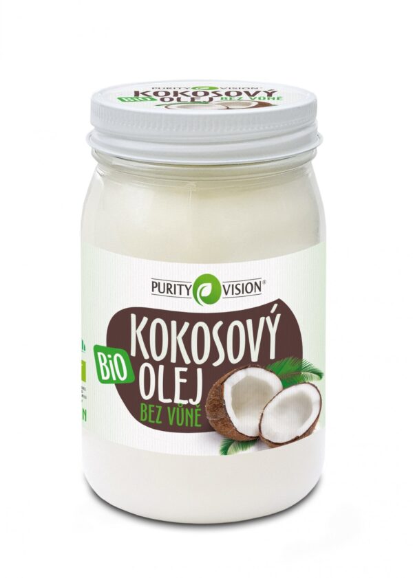 Purity Vision Kokosový olej bez vůně BIO - 420 ml - bez typické kokosové vůně a chuti