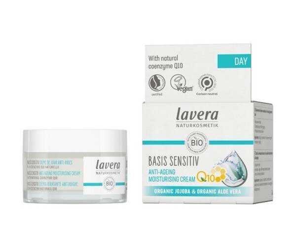 Lavera Basis Sensitiv Hydratační denní krém Q10 BIO (50 ml) - zjemňuje drobné vrásky