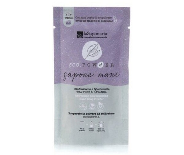 laSaponaria Osvěžující dezinfekční mýdlo na ruce v prášku - tea tree a levandule (25 g)