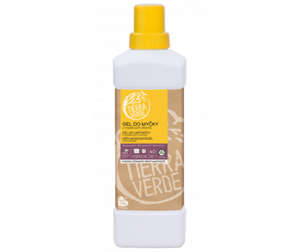Tierra Verde Gel do myčky na nádobí - INOVACE - 1 l - z mýdlových ořechů v bio kvalitě