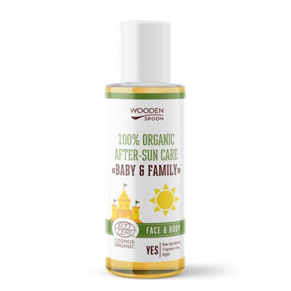 Wooden Spoon Dětský olej po opalování Baby & Family BIO (100 ml) - pro velmi citlivou pokožku
