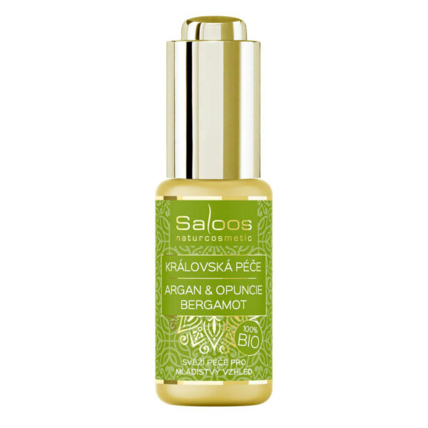 Saloos Pleťový olej Královská péče Argan & Opuncie BIO – Bergamot (20 ml) - na mimické vrásky a proti akné
