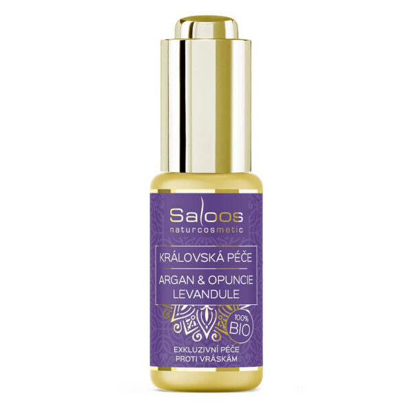 Saloos Pleťový olej Královská péče Argan & Opuncie BIO – Levandule (20 ml) - maximální anti-age péče s levandulí