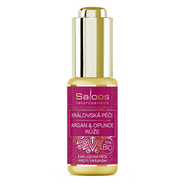 Saloos Pleťový olej Královská péče Argan & Opuncie BIO – Růže (20 ml) - krásná péče s vůní damašské růže