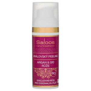 Saloos Královský peeling Argan & Q10 BIO - Růže (50 ml) - vyživující peeling s královskou vůní růže