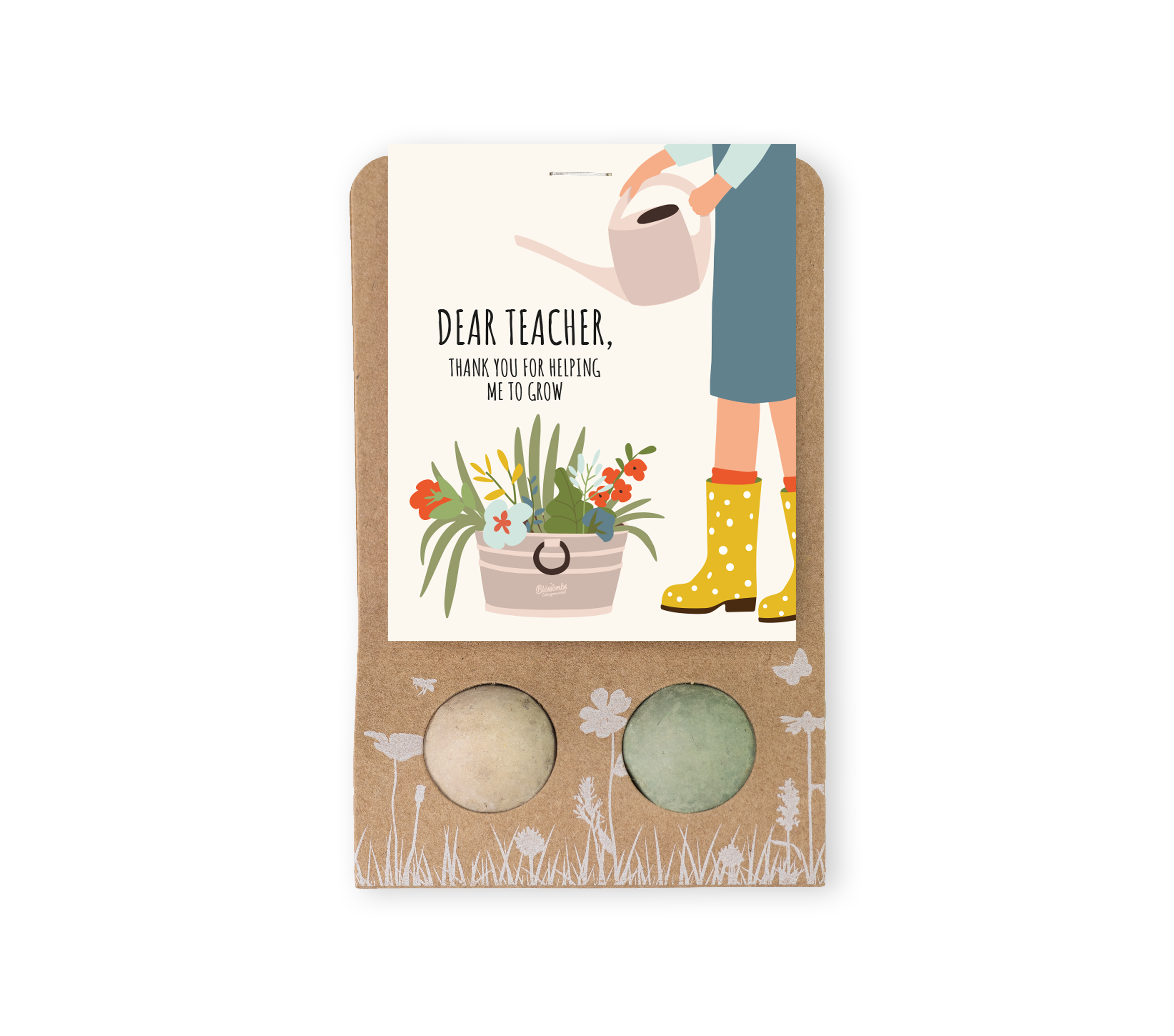 Blossombs Semínkové bomby - Drobný dáreček pro učitele - Květiny (2 ks)