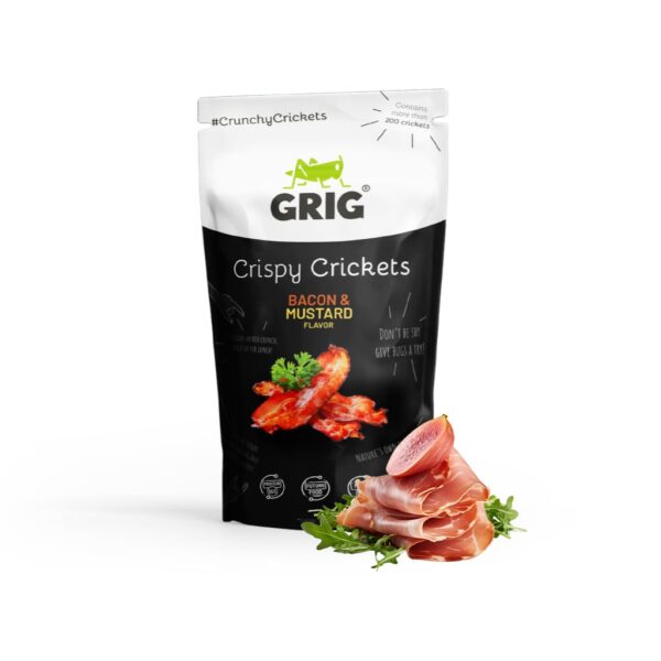 Grig křupaví cvrčci 20 g Příchuť: Slanina a hořčice