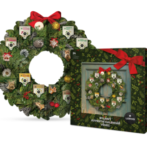 LEROS Bylinný adventní kalendář (24 nálev. sáčků) - Věnec - odpočítávejte dny do vánoc s čajem v ruce