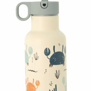 Bioloco Dětská nerezová termolahev s brčkem (350 ml) - Krabi - udrží nápoje teplé až 10 h / studené až 24 h